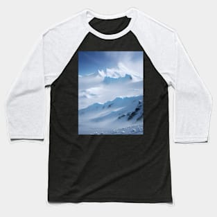 Pristine serene white winter mountains and clear blue skies ! Baseball T-Shirt